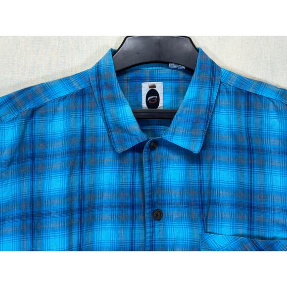 Bugle Boy Blue Plaid Shirt Men’s Size XL - Picture 7 of 13